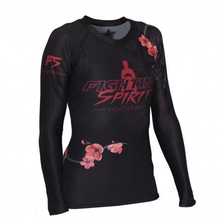 Rashguard manches longues femme FIGHTING SPIRIT, élément bois.